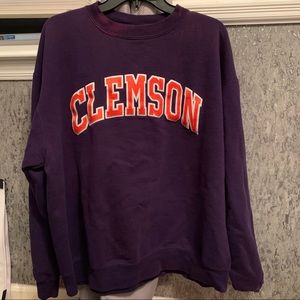 Clemson Purple Embroidery Crewneck